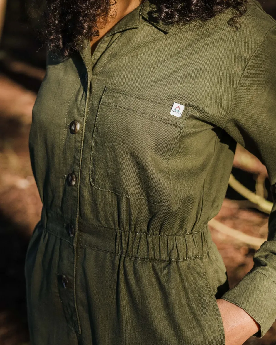 Jumpsuits & Playsuits|Dungarees & Pants>Passenger Resonate Organic Cotton Boiler Suit Khaki