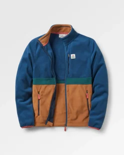 Fleece|Fleece>Floris van Bommel Ridge Full Zip Recycled Polar Fleece Dark Denim/Toffee