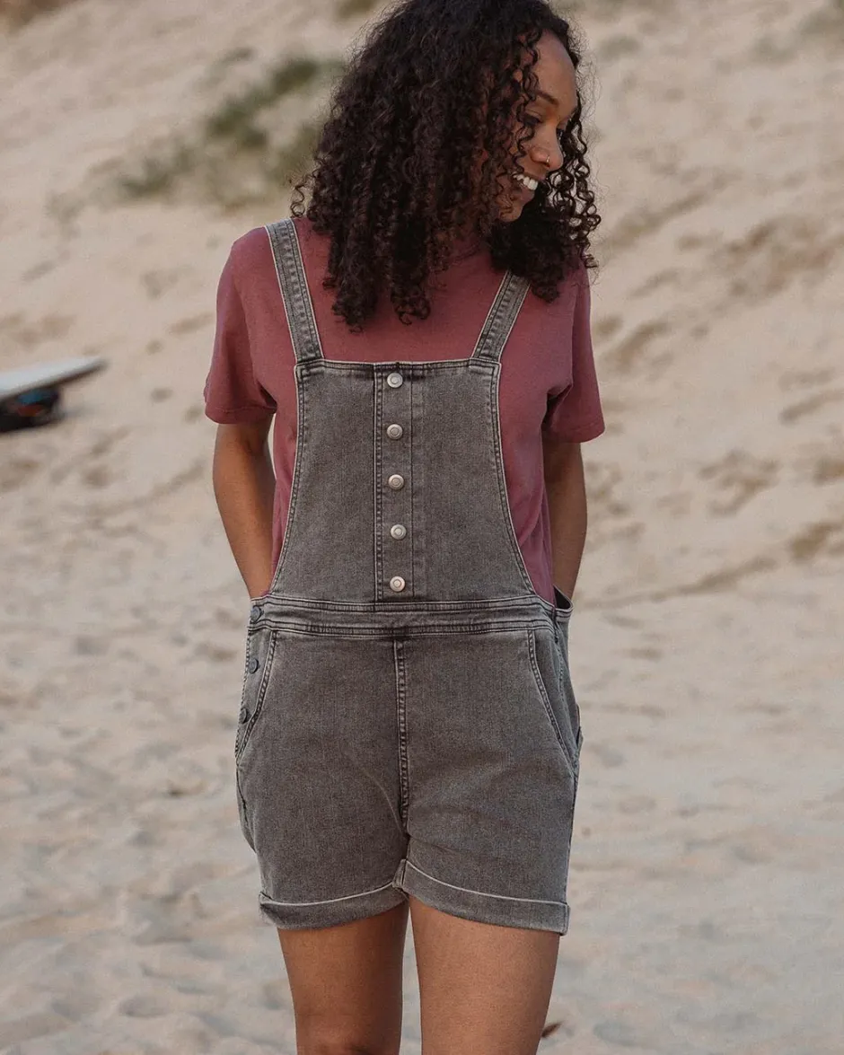Shorts|Dungarees & Pants>Passenger Riverside Denim Short Dungarees Washed Black Denim