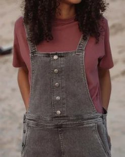 Shorts|Dungarees & Pants>Passenger Riverside Denim Short Dungarees Washed Black Denim