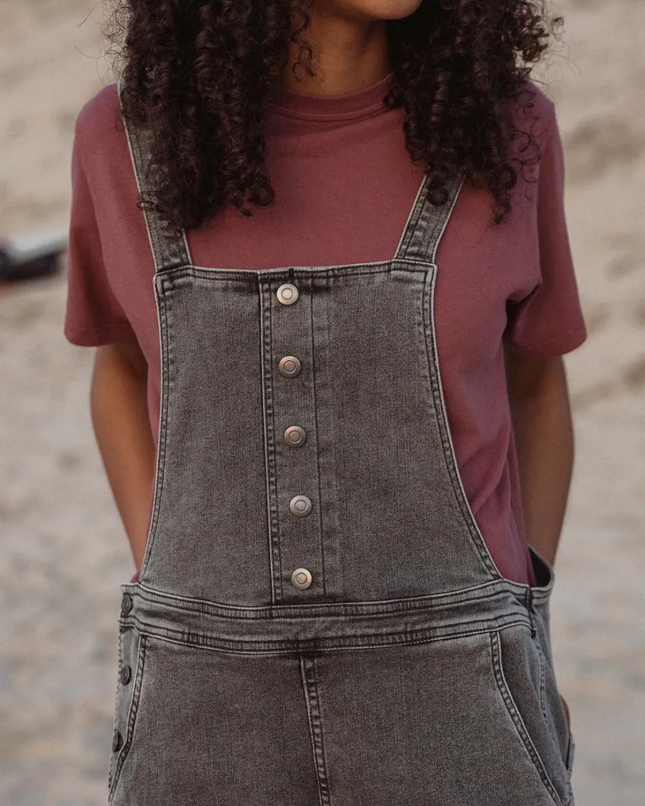 Shorts|Dungarees & Pants>Passenger Riverside Denim Short Dungarees Washed Black Denim