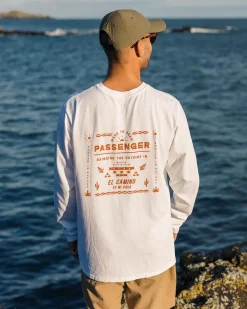 T-Shirts & Tank Tops|Men's Outlet>Passenger Roam Free Recycled Cotton LS T-Shirt White