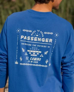 T-Shirts & Tank Tops|Men's Outlet>Passenger Roam Free Recycled Cotton LS T-Shirt True Blue