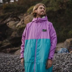 Changing Robes & Ponchos|Changing Robes & Surf Ponchos>Floris van Bommel Roaming Recycled Sherpa Lined Changing Robe Viridian Green/Orchid