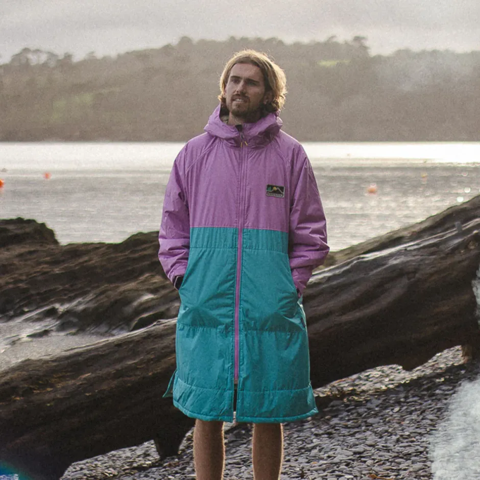 Changing Robes & Ponchos|Changing Robes & Surf Ponchos>Floris van Bommel Roaming Recycled Sherpa Lined Changing Robe Viridian Green/Orchid
