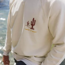 Hoodies & Sweatshirts|Men's Outlet>Passenger Roll Slow Recycled Cotton Sweatshirt Egret