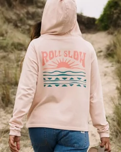 Hoodies & Sweatshirts|Women's Outlet>Passenger Rolling Slow Recycled Cotton Hoodie Peachy Pink