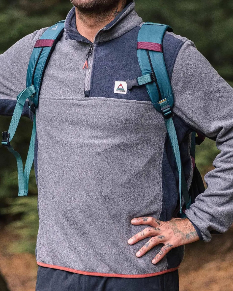 Fleece|Fleece>Passenger Root Recycled Polar 1/4 Zip Fleece Grey Marl