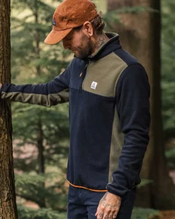 Fleece|Fleece>Floris van Bommel Root Recycled Polar 1/4 Zip Fleece Black