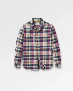 Shirts|Men's Outlet>Passenger Rustic Organic Cotton Heavyweight Overshirt Off White Check