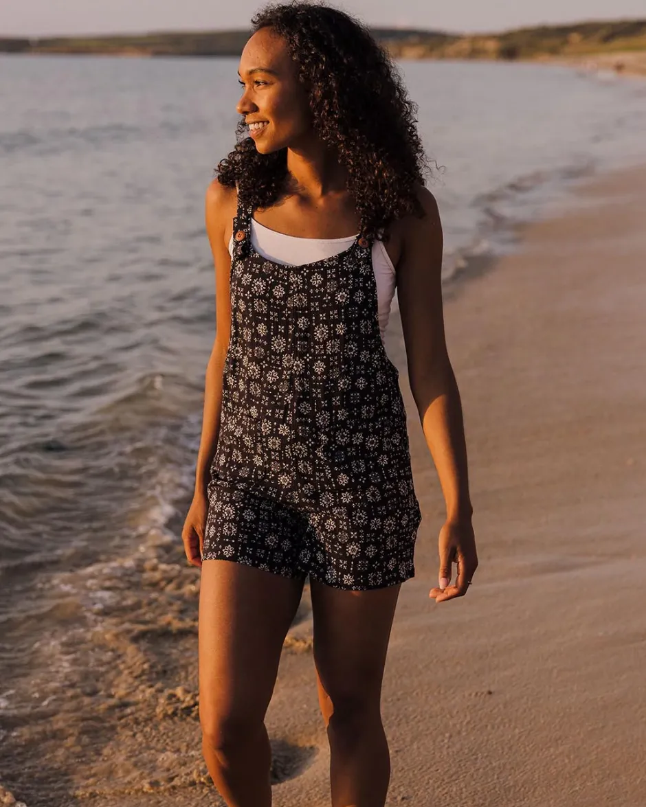 Shorts|Jumpsuits & Playsuits>Passenger Safron Playsuit Simple Tile Faded Black