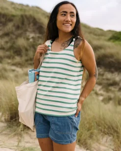 Tank Tops|Women's Outlet>Passenger Sage Stripe Vest Deep Sea