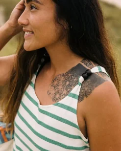 Tank Tops|Women's Outlet>Passenger Sage Stripe Vest Deep Sea