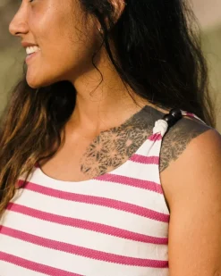 Tops & T-Shirts|Women's Outlet>Passenger Sage Stripe Vest Fuchsia