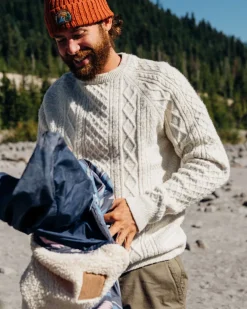 Knitwear|Best Sellers>Passenger Sandbar Cable Knitted Jumper Off White