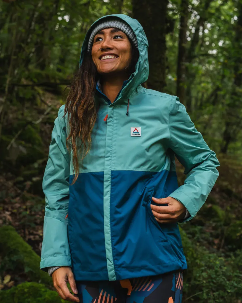Activewear>Passenger Scene Water Resistant Recycled Jacket Shallow Water/ Corsair Blue