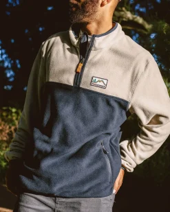 Fleece|Fleece>Floris van Bommel Set Off Recycled Polar 1/4 Zip Fleece Oatmeal