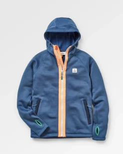 Hoodies & Sweatshirts|Fleece>Passenger Slope Hooded Recycled Fleece Dark Denim
