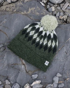 Accessories|Beanies>Passenger Snowdrop Recycled Bobble Hat Khaki