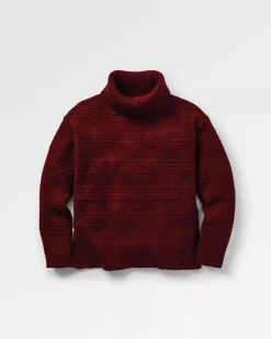 Knitwear|Women's Outlet>Passenger Snug Recycled Polo Neck Knitted Jumper Wine