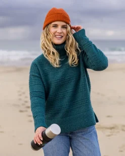Knitwear|Women's Outlet>Passenger Snug Recycled Polo Neck Knitted Jumper Mediterranean