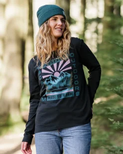 Tops & T-Shirts>Passenger Solitude Recycled Cotton Oversized LS T-Shirt Black