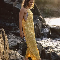 Jumpsuits & Playsuits|Dungarees & Pants>Passenger Spirit Jumpsuit Ochre Yellow Sol