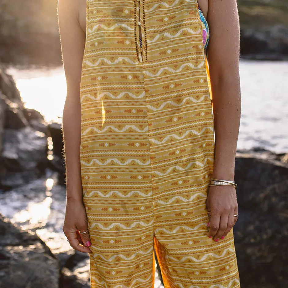 Jumpsuits & Playsuits|Dungarees & Pants>Passenger Spirit Jumpsuit Ochre Yellow Sol