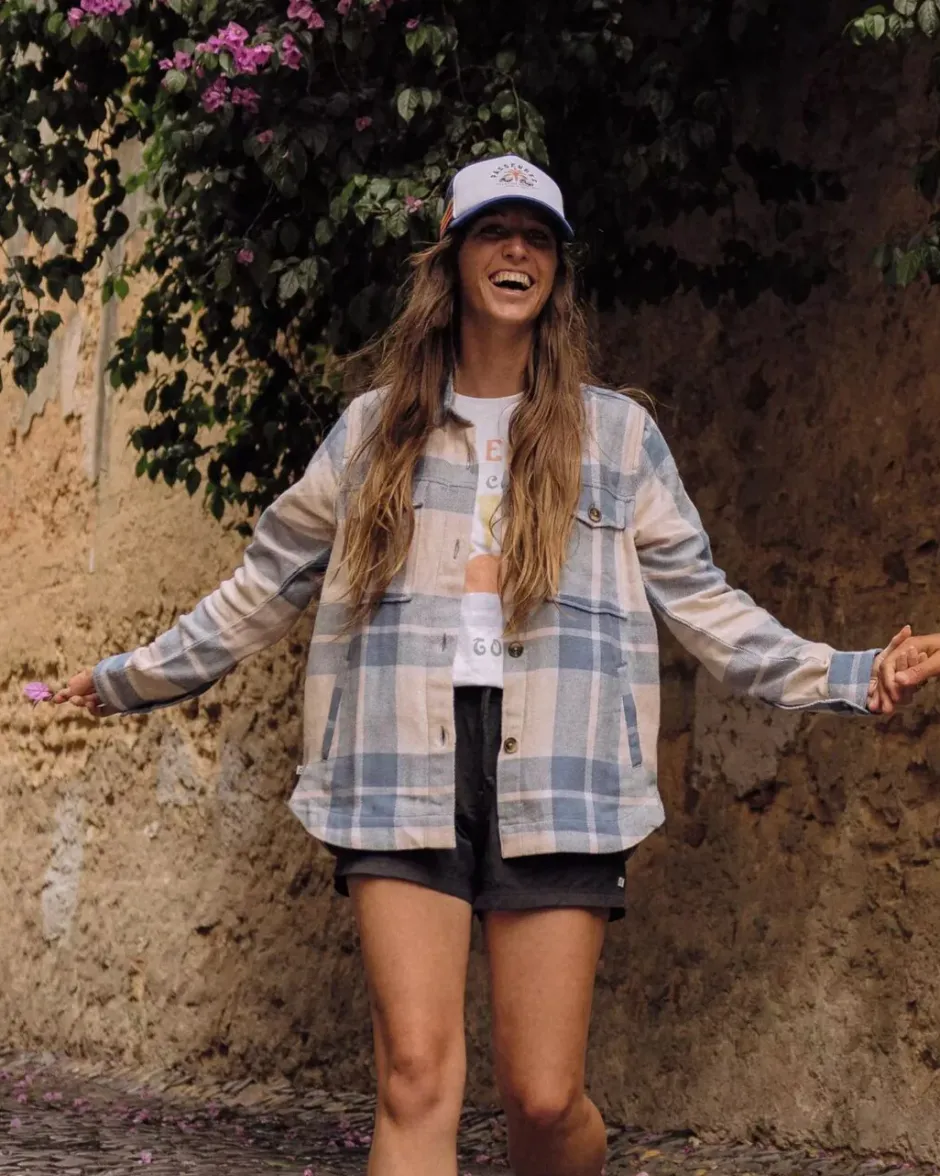 Shirts>Passenger Stella Organic Cotton LS Shirt Provincial Blue Check