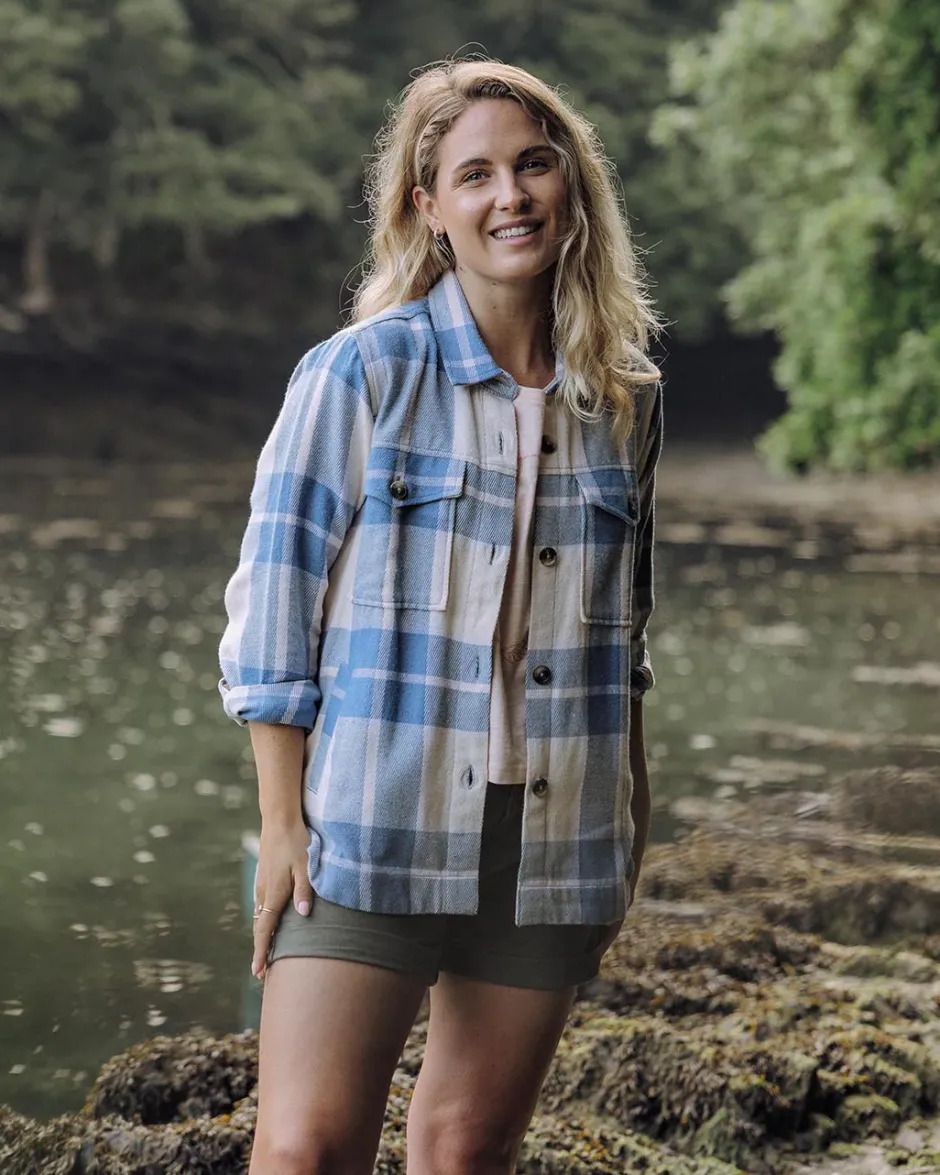 Shirts>Passenger Stella Organic Cotton LS Shirt Provincial Blue Check