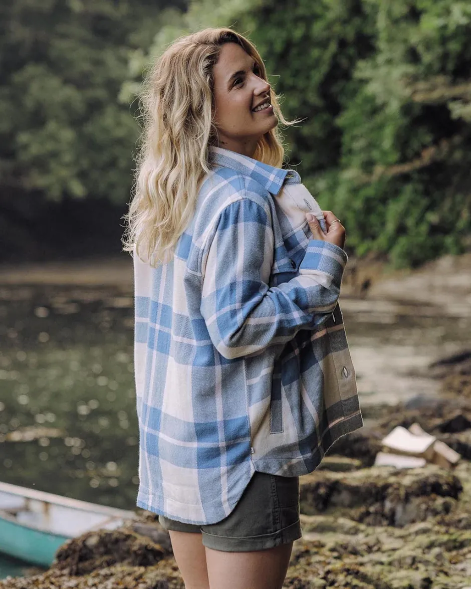 Shirts>Passenger Stella Organic Cotton LS Shirt Provincial Blue Check