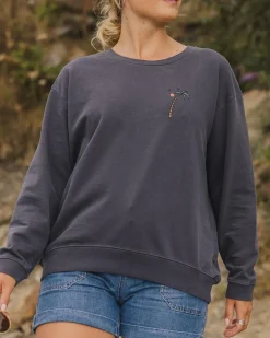 Hoodies & Sweatshirts|Women's Outlet>Passenger Sundaze Recycled Cotton Sweatshirt Charcoal
