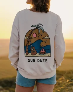 Hoodies & Sweatshirts|Women's Outlet>Passenger Sundaze Recycled Cotton Sweatshirt Birch