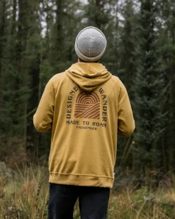 Hoodies & Sweatshirts|Men's Outlet>Passenger Sundown Recycled Cotton Hoodie Mustard Gold