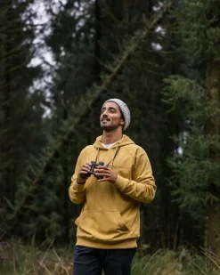 Hoodies & Sweatshirts|Men's Outlet>Passenger Sundown Recycled Cotton Hoodie Mustard Gold