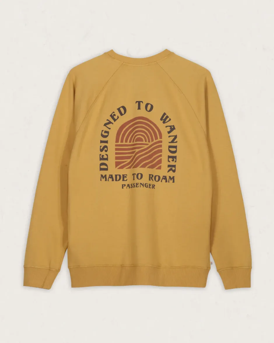 Hoodies & Sweatshirts|Men's Outlet>Passenger Sundown Recycled Cotton Sweatshirt Mustard Gold