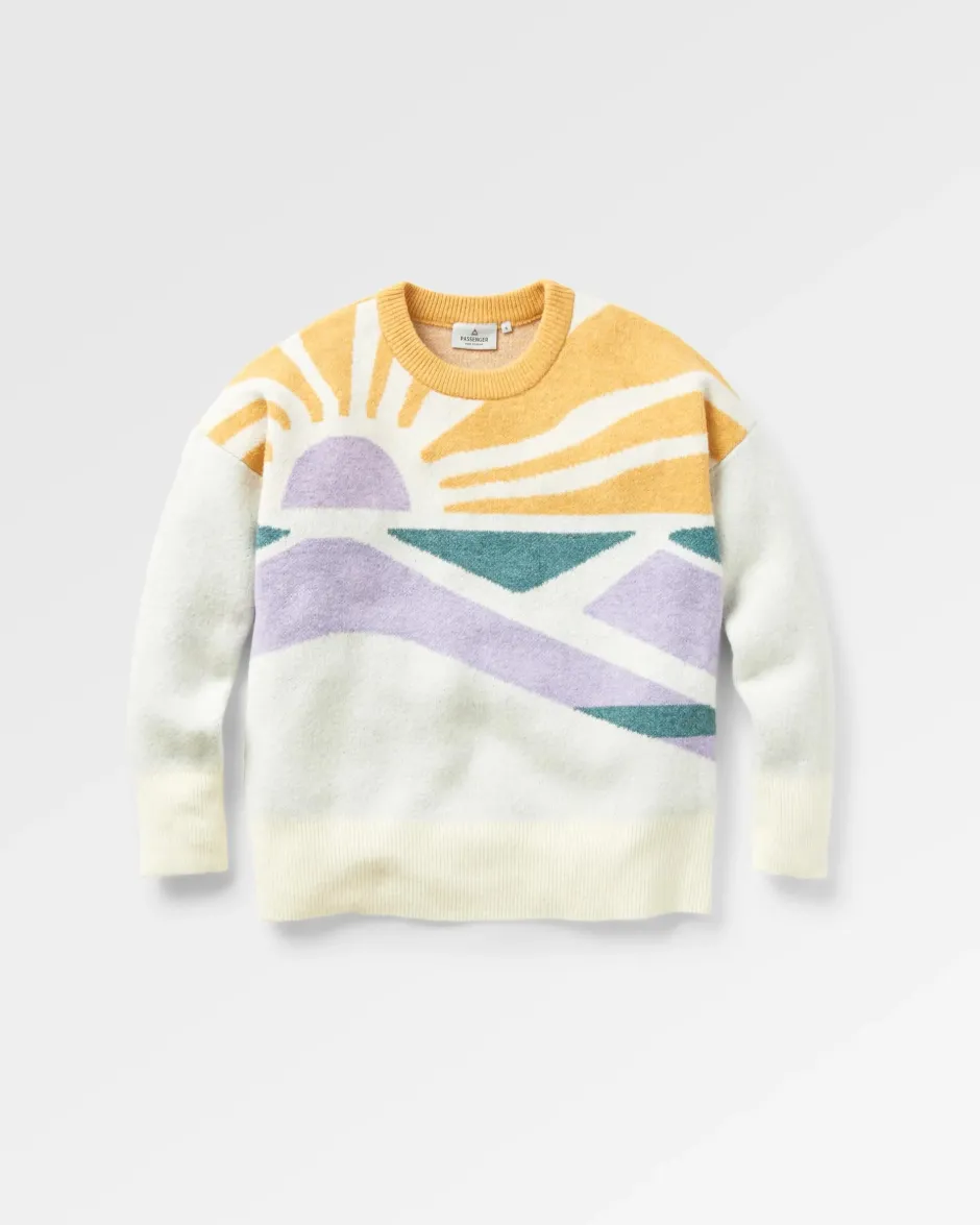 Knitwear|Winter Road Trip Essentials>Passenger Sunsets Recycled Knitted Jumper Marshmallow