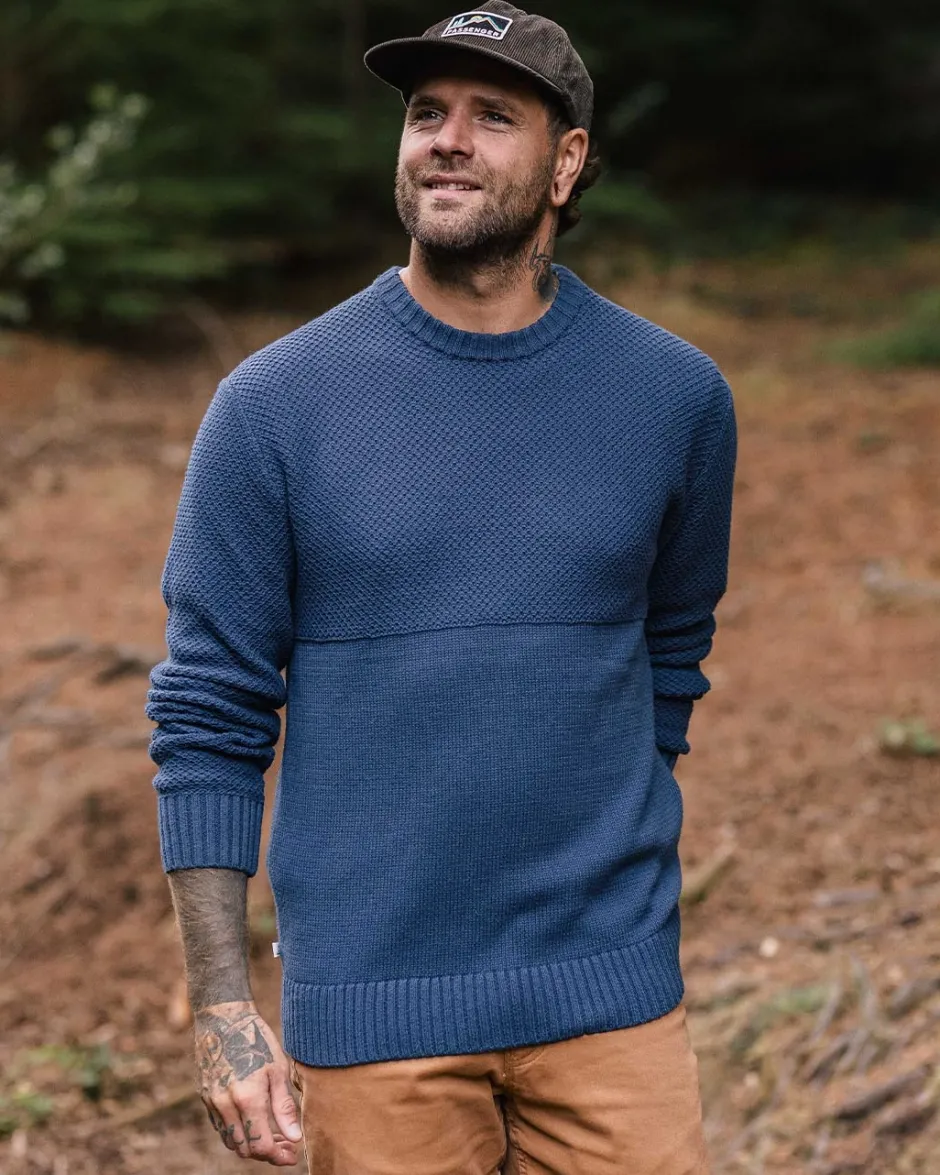 Knitwear|Men's Outlet>Passenger Swell Knitted Jumper Dark Denim
