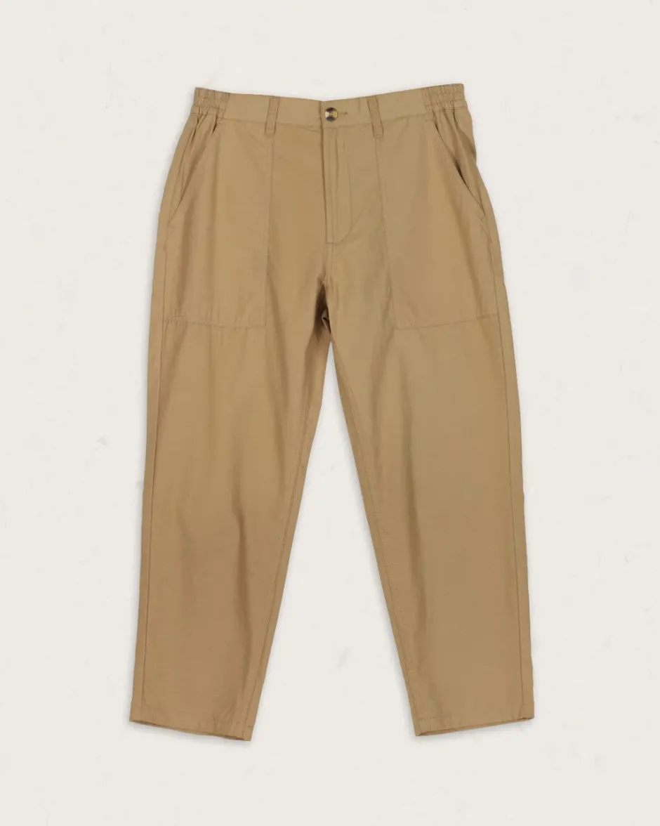 Pants|Men's Outlet>Floris van Bommel Timeless Organic Cotton Crop Pants Biscuit