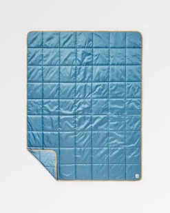 Accessories|Blankets>Floris van Bommel Travel Recycled Ripstop Blanket Washed Blue