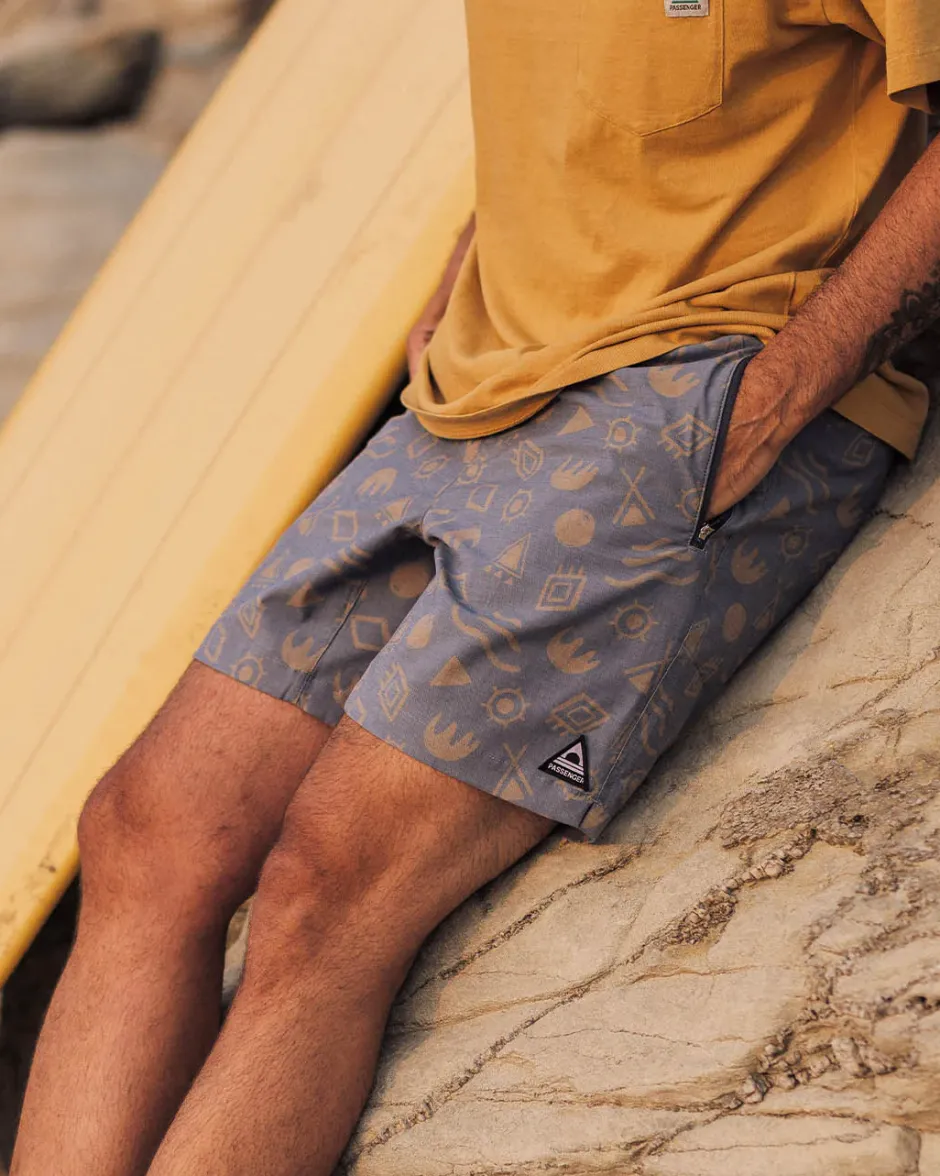 Shorts|Men's Outlet>Floris van Bommel Traveller Organic All Purpose Short Abstract Dark Denim