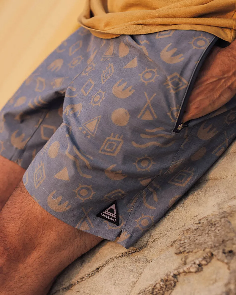 Shorts|Men's Outlet>Floris van Bommel Traveller Organic All Purpose Short Abstract Dark Denim