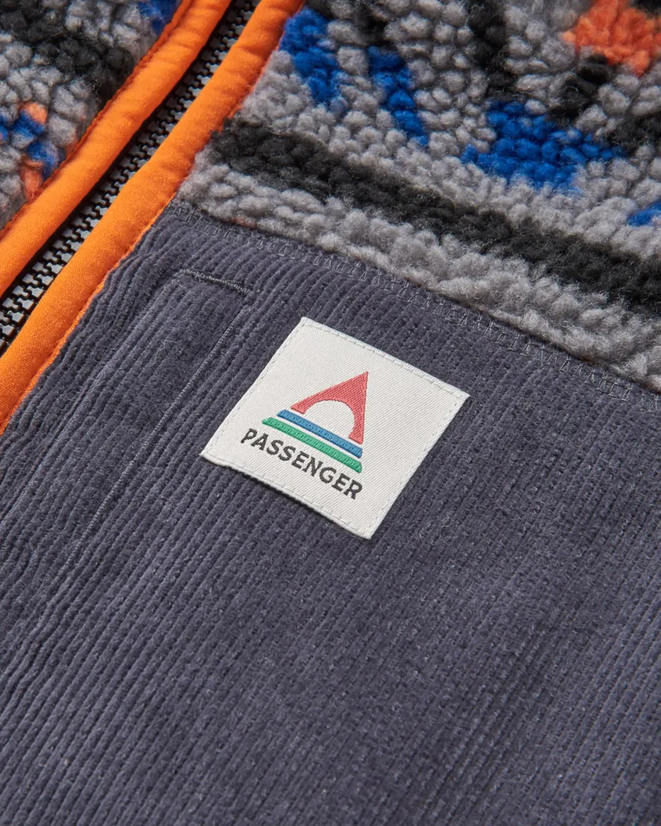 Fleece|Fleece>Passenger Trekker Recycled Deep-Pile Sherpa Fleece Nordic Geo Grey