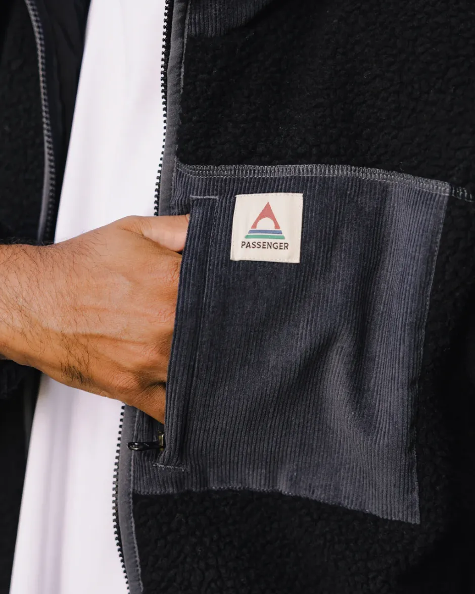 Fleece|Fleece>Floris van Bommel Trekker Recycled Deep-Pile Sherpa Fleece Black