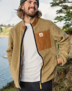 Fleece|Fleece>Floris van Bommel Trekker Recycled Deep-Pile Sherpa Fleece Biscuit