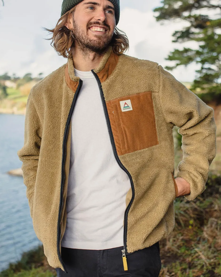 Fleece|Fleece>Floris van Bommel Trekker Recycled Deep-Pile Sherpa Fleece Biscuit