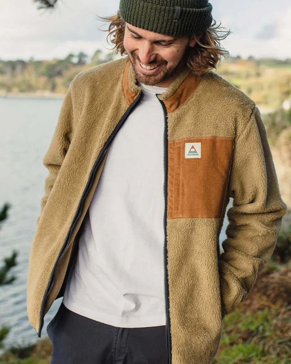 Fleece|Fleece>Floris van Bommel Trekker Recycled Deep-Pile Sherpa Fleece Biscuit