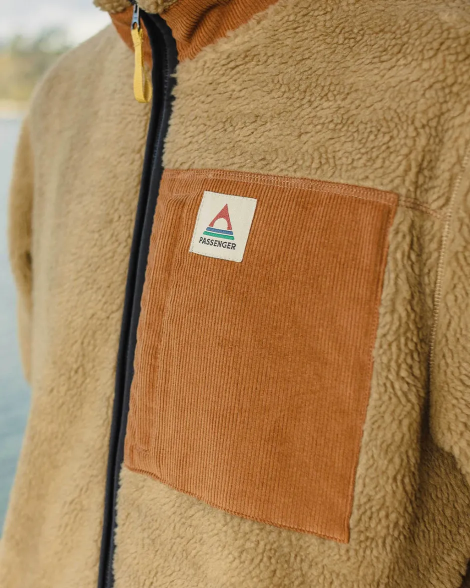 Fleece|Fleece>Floris van Bommel Trekker Recycled Deep-Pile Sherpa Fleece Biscuit