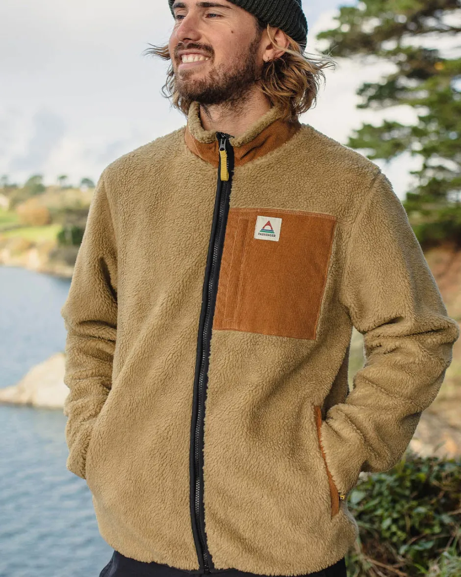 Fleece|Fleece>Floris van Bommel Trekker Recycled Deep-Pile Sherpa Fleece Biscuit