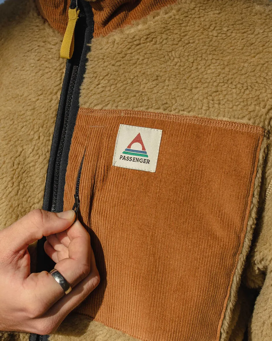 Fleece|Fleece>Floris van Bommel Trekker Recycled Deep-Pile Sherpa Fleece Biscuit